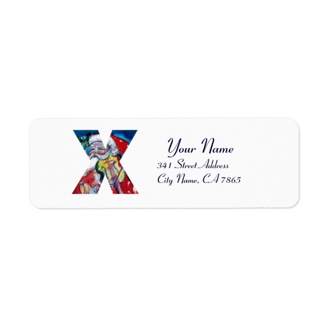 JULAFTON X BREV /JULTOMTEN MED VIOLIN MONOGRAM RETURADRESS ETIKETT (Framsidan)
