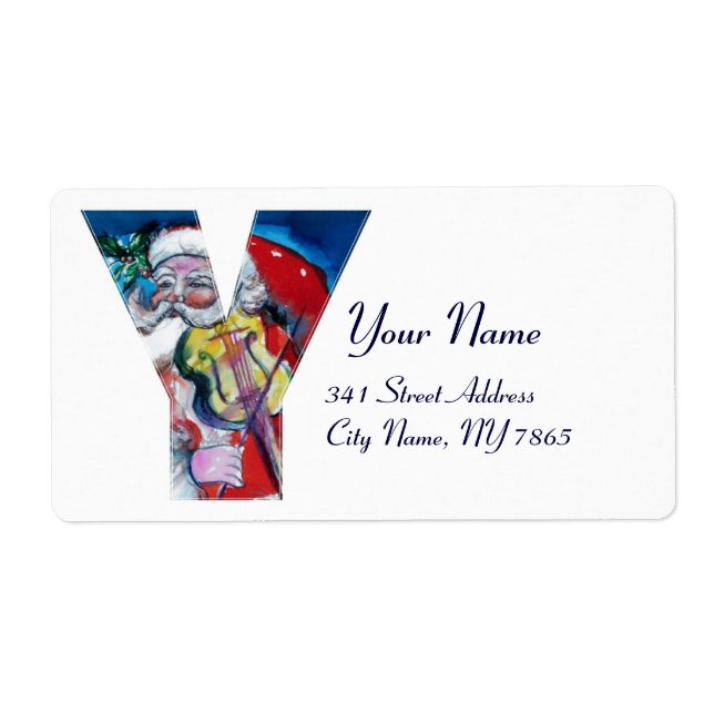 JULAFTON Y BREV /JULTOMTEN MED VIOLIN MONOGRAM FRAKTSEDEL (Framsidan)