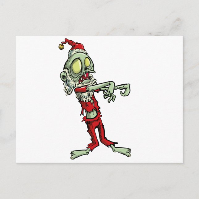 julafton zombie jultomten helg vykort (Framsida)