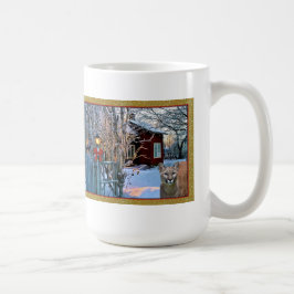 Julaftonbesökare (puman och kråkan) kaffemugg