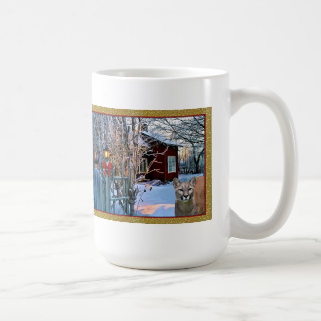Julaftonbesökare (puman och kråkan) kaffemugg (Höger)