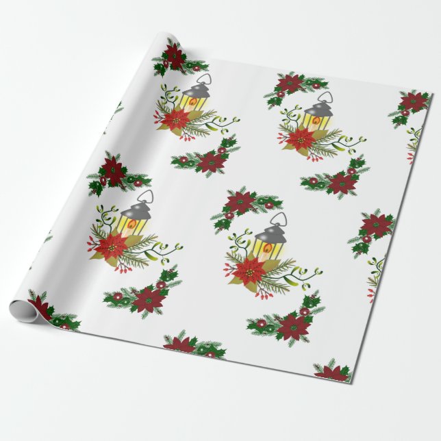 Julaftonblåsning av Pappra Guld ljus Presentpapper (Utrullad)