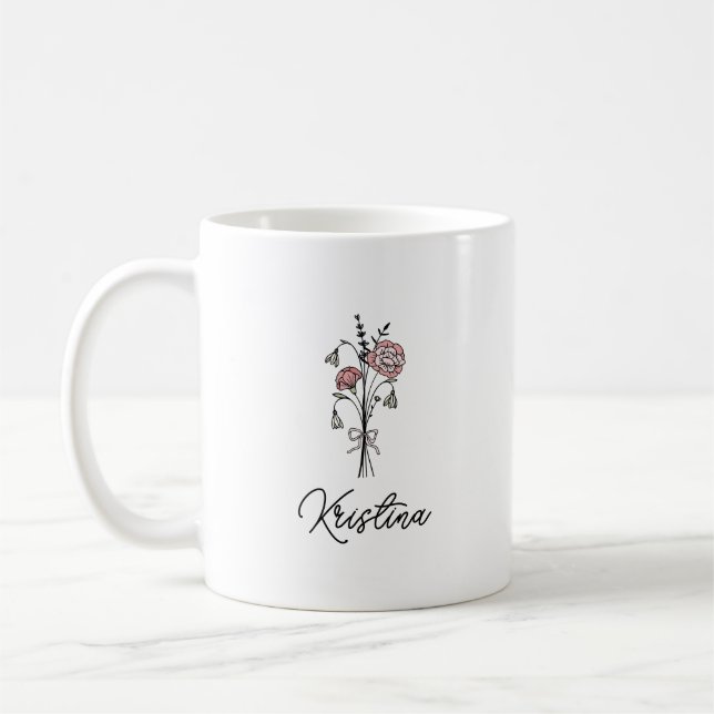 Julaftonblomma och Elegant Namn Kaffemugg (Vänster)