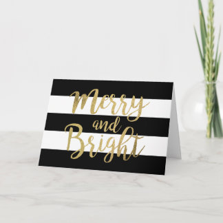 Julaftonen Black & White Rand "Merry & Bright" Helgkort