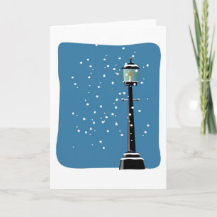 Julaftonen för helgdag för snöLamplightjul Helgkort