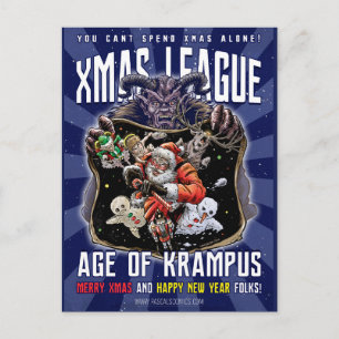 Julaftonligaålder av Krampus Helg Vykort