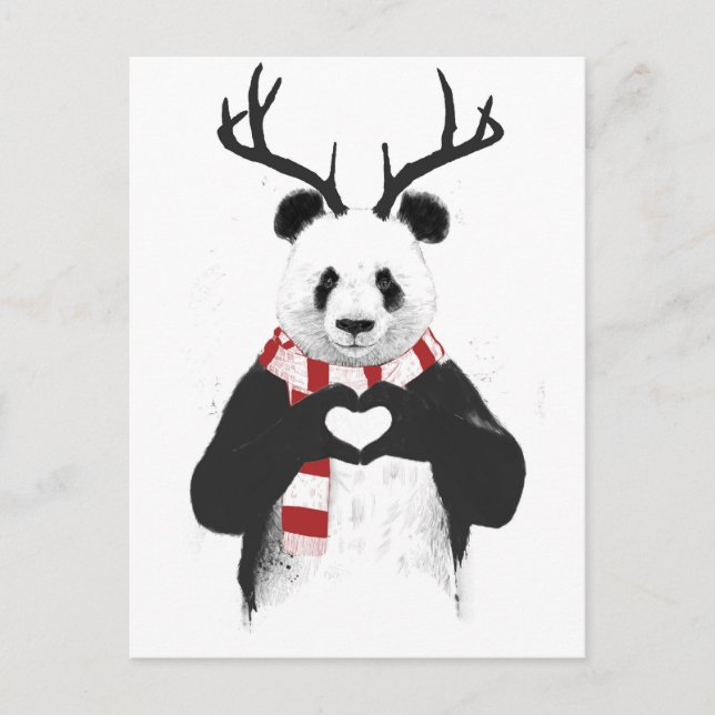 Julaftonpanda Helg Vykort (Framsida)