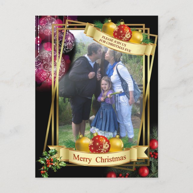 Julaftonsparty Meddelande Vykort (Framsida)