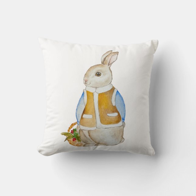 Juläge i gryningen med basket med gratiskli kudde (Framsida)