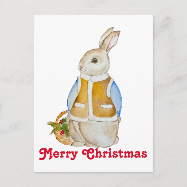 Juläge i gryningen med basket med gratiskli vykort (Framsida)