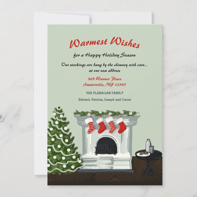 Julägren hängde med vårdkort inbjudningar (Framsida)