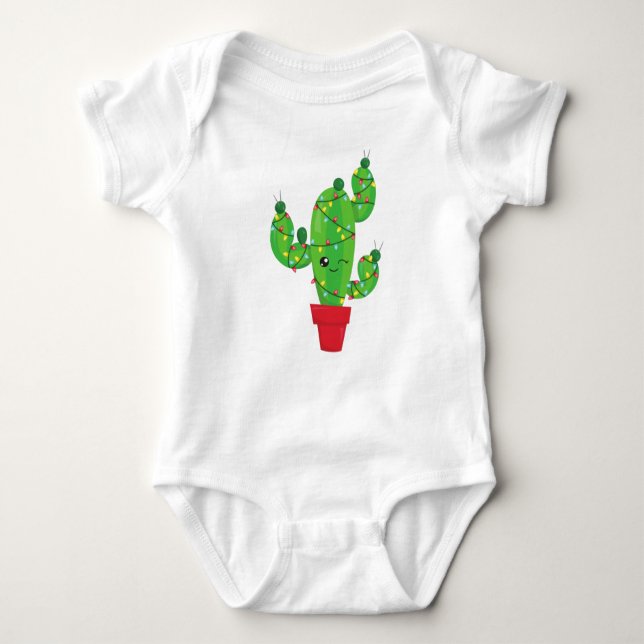 Julaktus, Ljus, Cute Cactus T Shirt (Framsida)