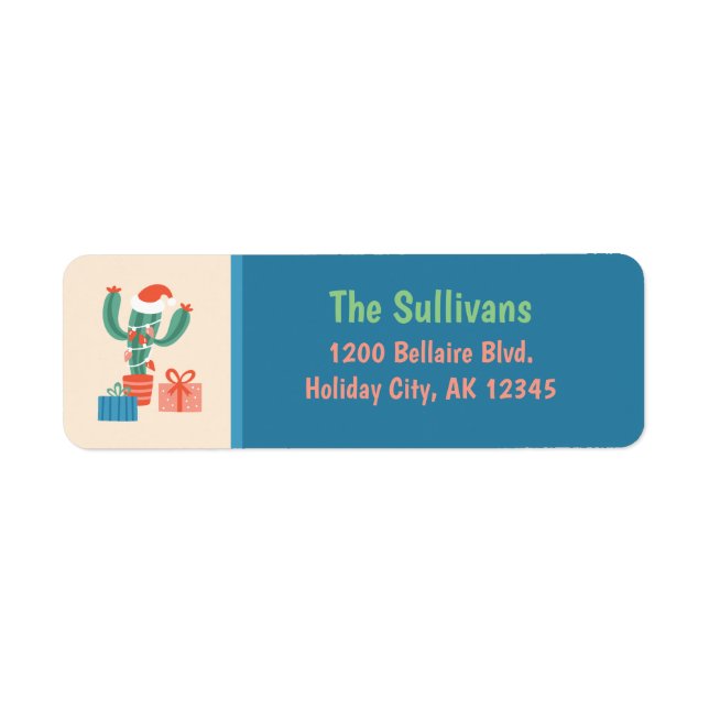 Julaktus och Presenter Returadress Etikett (Framsidan)