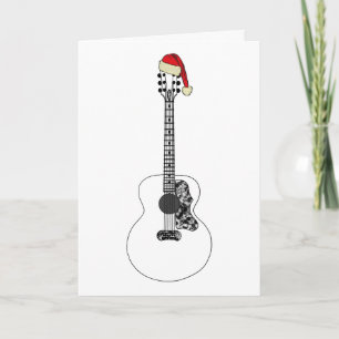 Julakustisk Guitar Art Funny Festive Music Kort