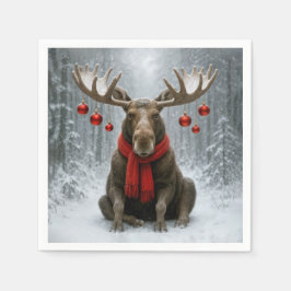 Julälg i en snöig skog pappersservett