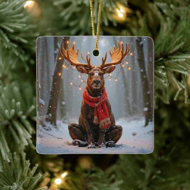 Julälg Med Semestersljus Julgransprydnad Keramik (Träd)