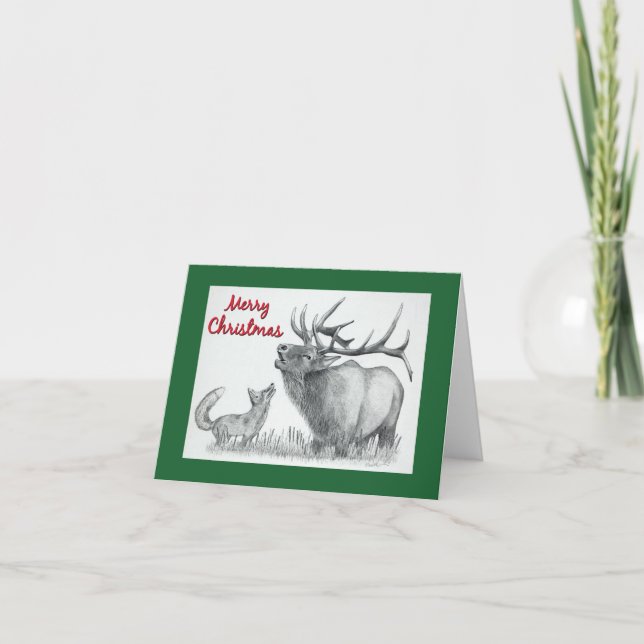 Julälg och räv kort (Framsida)