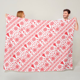 Julälskare Korsmönster Sampler Design Fleecefilt