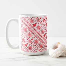 Julälskare Korsmönster Sampler Design Kaffemugg