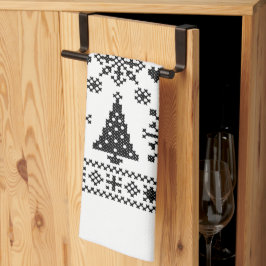 Julälskare Korsmönster Sampler Design Kökshandduk