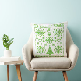 Julälskare Korsmönster Sampler Design Kudde