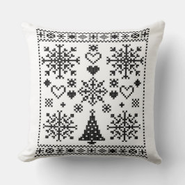 Julälskare Korsmönster Sampler Design Kudde