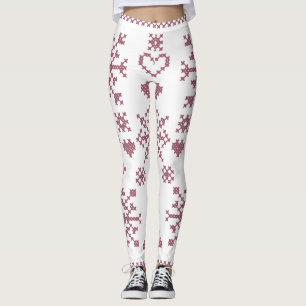 Julälskare Korsmönster Sampler Design Leggings