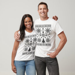 Julälskare Korsmönster Sampler Design T Shirt