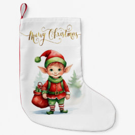 Julälv med en säck av gåvor liten julstrumpa