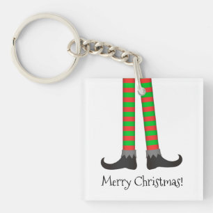 Julälvan lägger benen på ryggen Keychain - rand