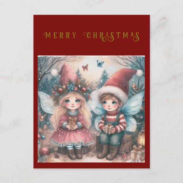 JulÄlvor i Helgdag Postkort för skog Helg Vykort (Framsida)