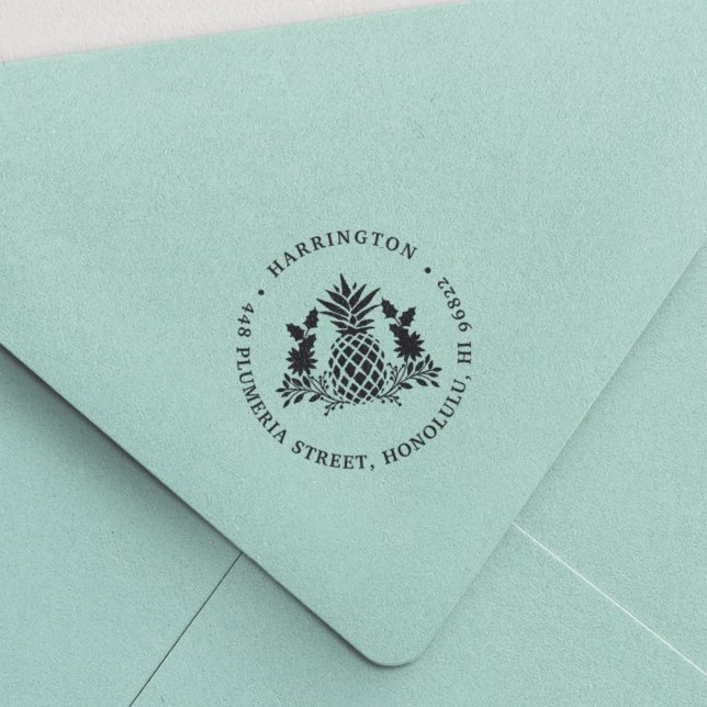 Julananas | Returadress för Helgdag Självfärgande Stämpel (Skapare uppladdad)