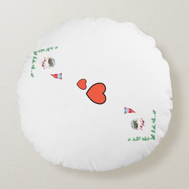 Julanda med gnom rund kudde (Framsidan)