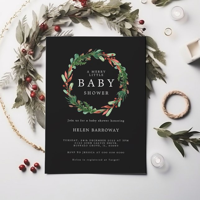 Julandetag i Black Baby Shower Inbjudningar (Skapare uppladdad)