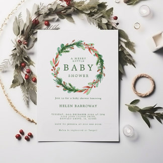 Julandetag i Burgundy Baby Shower-inbjudan Inbjudningar