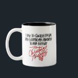 Julångångestet, handskrivet Två-Tonad mugg<br><div class="desc">Vintermånaderna kan definitivt ta en avgift på det enda psyket,  höger? Dags att bli festlig. Mugg behandlas med "Dags att byta från min dagliga oro till min festliga julängslan" med lite presenter under. Baksidan har en liten koordinerande utformning med "denna säsong".</div>