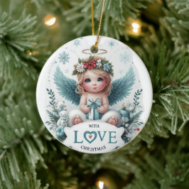 Julängel babyprydnad julgransprydnad keramik
