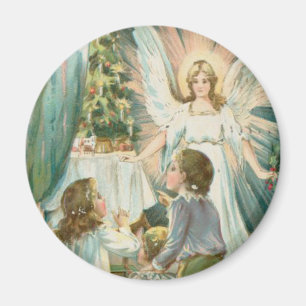 Julängel med barn magnet