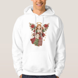 Julängel med gyllene stjärnor hoodie
