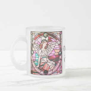 Julangel Red Stached Glass Window Frostad Glasmugg
