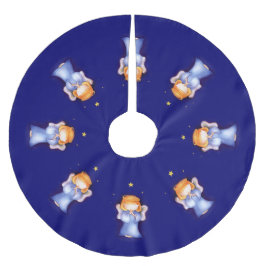 Julängel som ber blåttjulgrankjolen julgransmatta borstad polyester