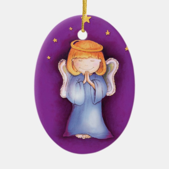 Julängelfred, lyckalilaprydnad julgransprydnad keramik (Framsidan)