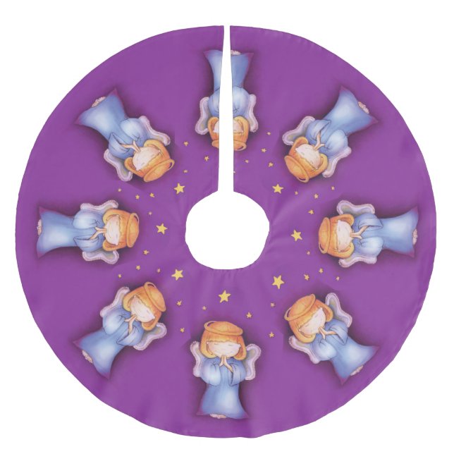 Julängeln ber lila julgran skirt julgransmatta borstad polyester (Framsidan)