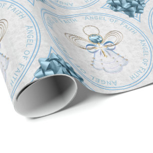 Julängen av Faith Blue och Guld Filigree Presentpapper