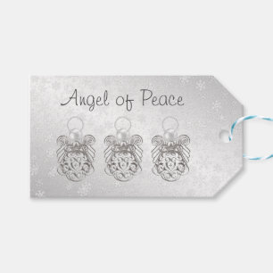 Julängen av Peace Silver-Grått "Till: Från:" Presentetikett