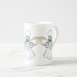 Julängen Faith Elegant Blue Guld Benporslin Mugg