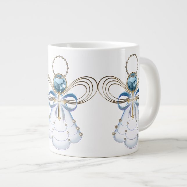 Julängen Faith Elegant Blue Guld Jumbo Mugg (Framsida höger)