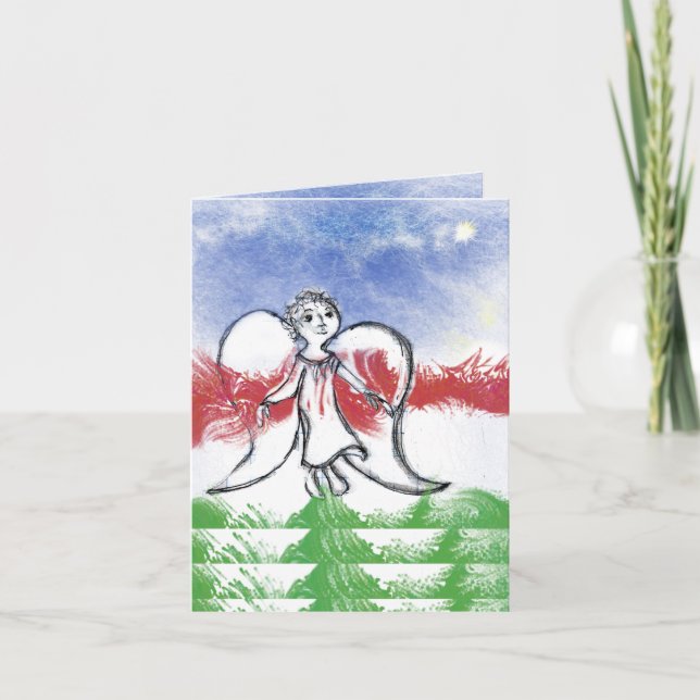 Julängen med Julhälsningar stjärnkort Kort (Framsida)