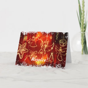 Julänglar som trumpetar "underbara glada tidings helgkort