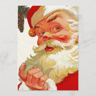 Julannons för Vintage Holiday Tomte Öppet Hus Inbjudningar